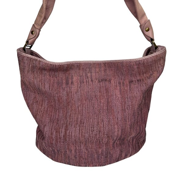 Elliott Lucca Pink Woven Leather Tote Hobo Shoulder Bag‎ - Picture 5 of 12